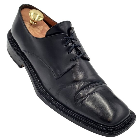 Vintage Valentino Garavani Olivier Italy Dress Shoes Oxfords Black Leather 10.5 - Picture 12 of 14